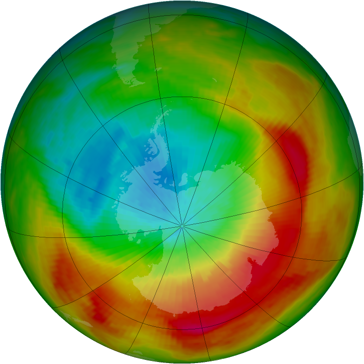 Antarctic ozone map for 16 October 1979